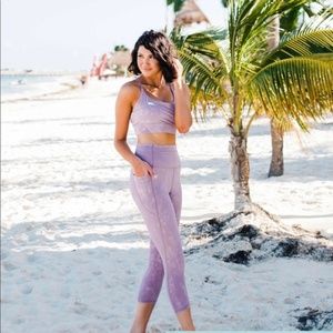 Zyia Active Lilac Patterned Pocket Leggings 20"